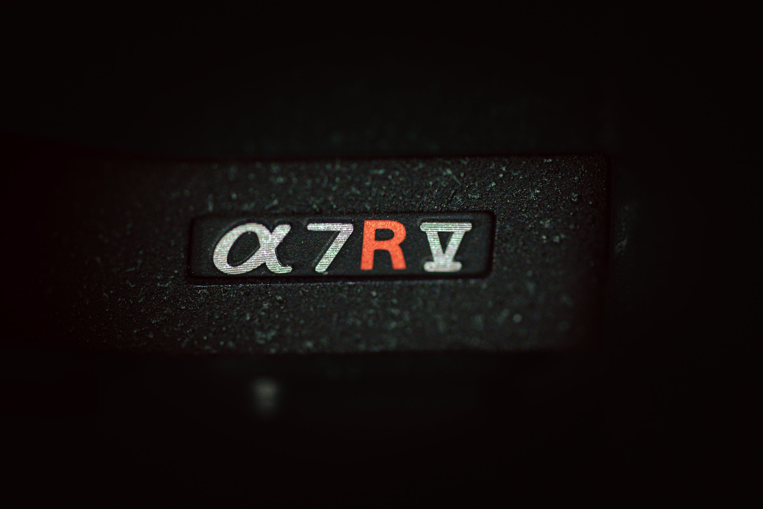 The A7RV's nameplate.